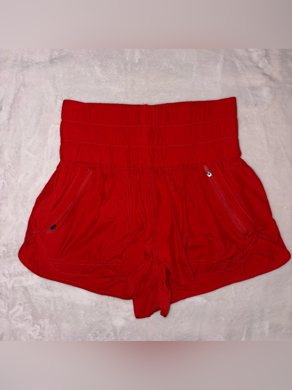 Free People Red High-Waist Athletic Shorts